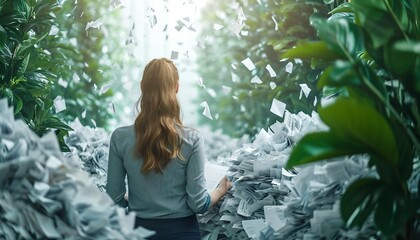  the environmental benefits of transitioning to a paperless office, emphasizing reduced paper consumption and the positive ecological impact of digital document management