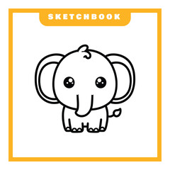 cute elephant sketchbook design