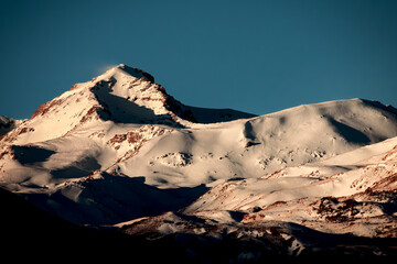 snow covered mountains in winter