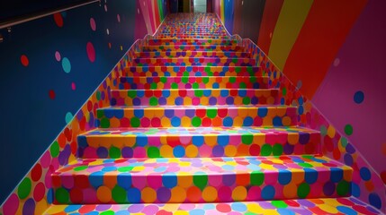 colorful dotted stairs