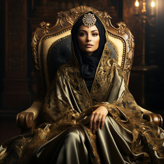 portrait of arab princess on throne
