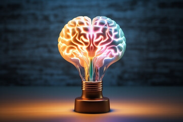 Table lamp in the shape of a human brain.