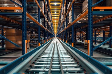 Automated warehousing system in action, showcasing digital logistics infrastructure.