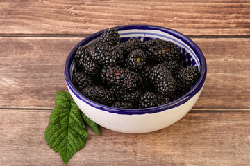 Natural organic blackberry in the bowl