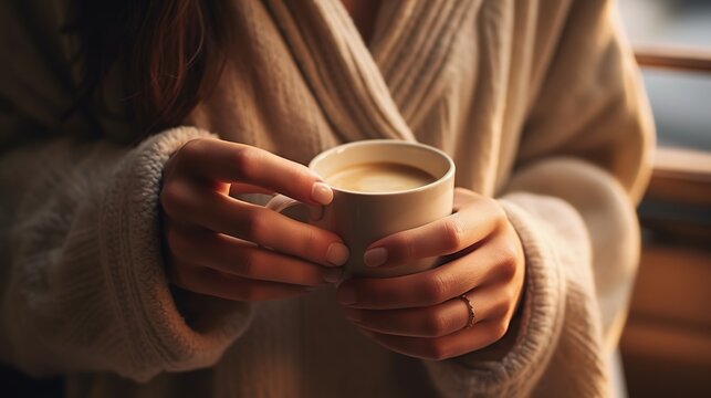 Woman_holding_a_cup_of_coffee._Drink_morning._A_gir