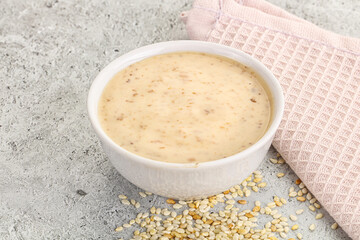 Sesame sauce in the bowl