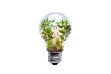 Small plant growing inside a light bulb.