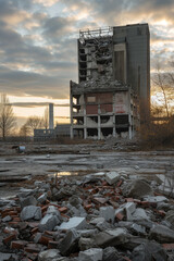 Destroyed industrial building 