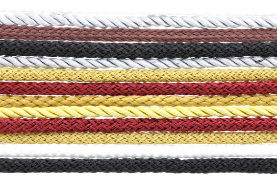Multi-colored braided rope texture or background.