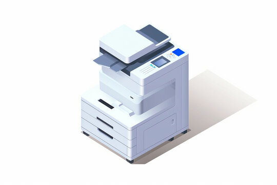 Office copier, multifunctional device. Vector illustration style, isolated on white.