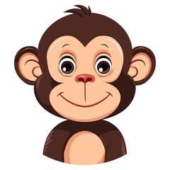 Obraz premium Cute Monkey Sitting Cartoon Vector