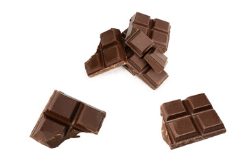 A chocolate bar isolated on white background.