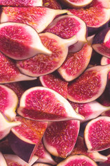 Tasty figs background. Top view.
