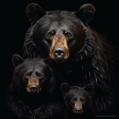 Fototapeta premium Black colored strong bears photo