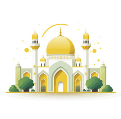 mosque gold vector illustration