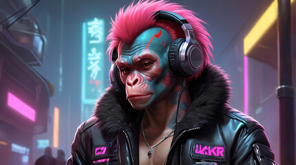 Uakari Synthwave Serenity Down Under by Alex Petruk AI GENERATED