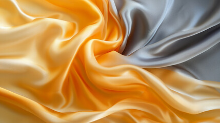 Fototapeta premium Yellow and Warm Gray silk background