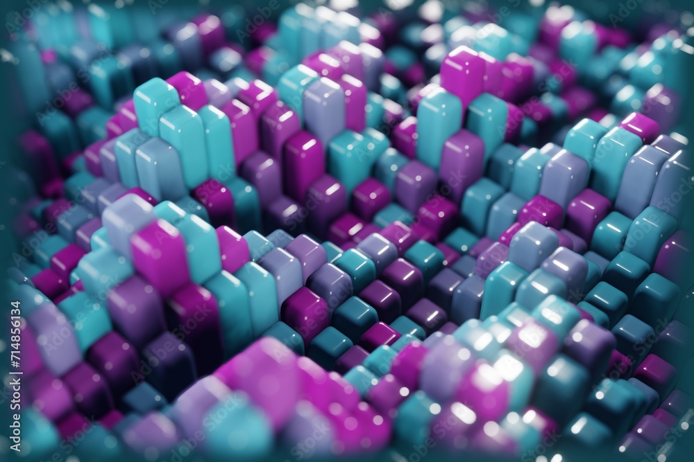 Poster an interpretation of quantum fluctuations, depicted as a dynamic, ever-changing 3d terrain..