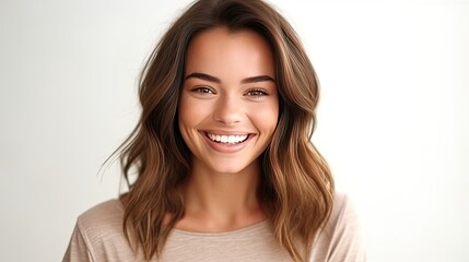 Naklejka premium portrait of a smiling and happy woman.