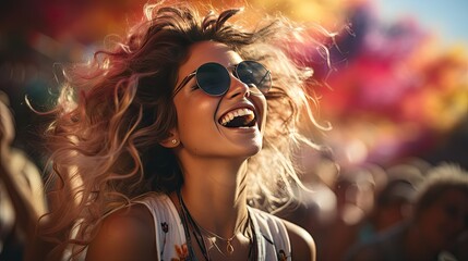 portrait of a smiling and happy woman. - obrazy, fototapety, plakaty