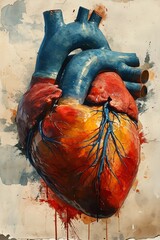 Colorful Heart Anatomy Illustration