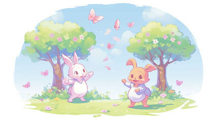 Obraz na płótnie Canvas cute bunny illustration