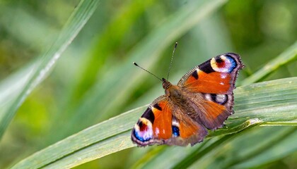 Fototapeta na wymiar butterfly on grass