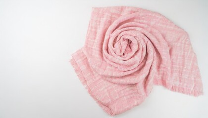 Obraz na płótnie Canvas pink blanket on white background flat lay top view