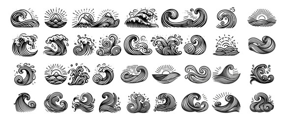 Vector collection of waves