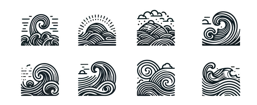 Vector collection of waves