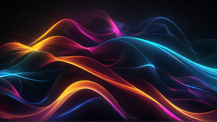 Obraz premium Big neon room/office/sea /ocean/ etc backround, neon lighting.