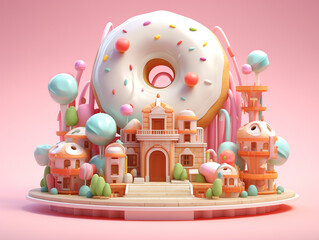 Obraz premium Cute 3D colorful illustration