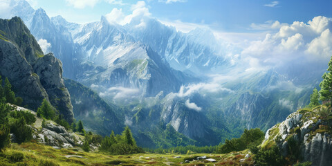 majestic mountain scene
