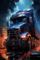 semi truck wallpaper poster