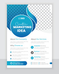 Modern corporate flyer or poster design , business brochure cover template annual report print in a4
