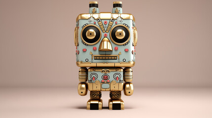 Fototapeta premium Metallic 3D Totem illustration