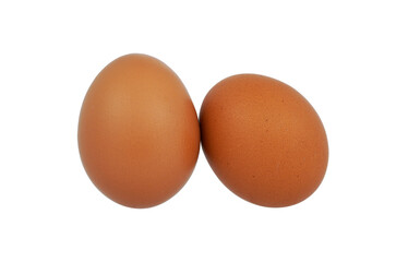 Two eggs isolated on transparent background.