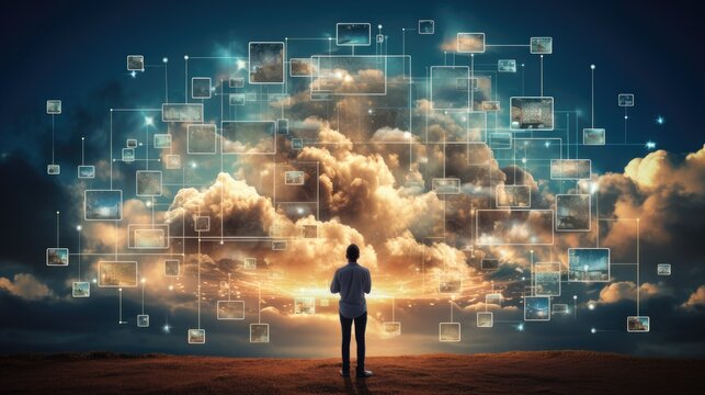 AI Cloud computing service infrastructure, providing on IT system infrastructure for modern technology and business concept