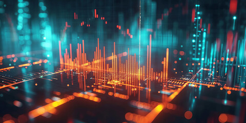 Fototapeta premium Stock quote chart on the broker's color screen.