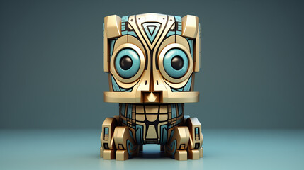 Fototapeta premium Metallic 3D Totem illustration