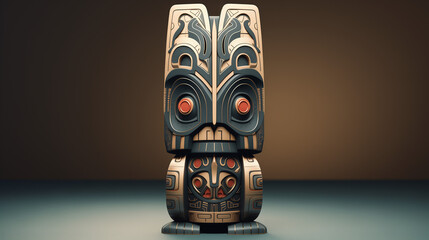 Metallic 3D Totem illustration
