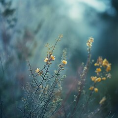 Nature, landscape. Forest, glade, grass, flowers, natural landscape. Photowallpaper.