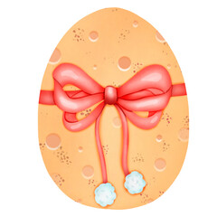easter egg with ribbon and bow