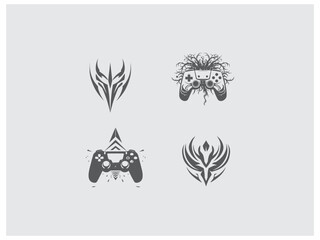 premium gameing logo set vector, vector and illustration,