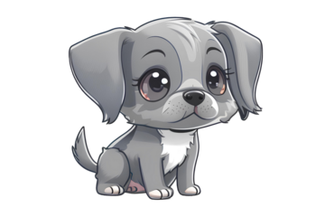 cute and funny dog on transparent background, created by ai generated