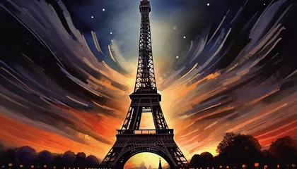 Foto op Canvas abstract background with eiffel tower suitable for background © Frantisek