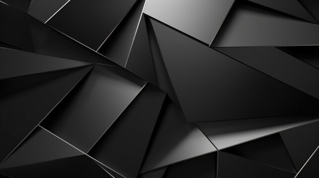 Shadowed Polygons on Dark Background. Multifaceted polygons casting shadows, creating a 3D effect on a dark surface.