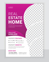 Modern real estate flyer or poster design, business brochure cover template annual report print in a4