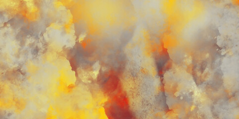 Abstract Painting Background. Watercolor Sunset Background. Colorful Orange Yellow And Red Grunge Texture. Background With Vintage Textures.