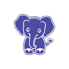 Blue Baby Elephant Illustration